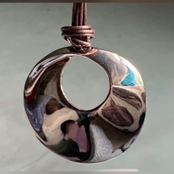 Cookie Lee Jewelry - COPY - 🥈Cookie Lee Circle Pendant Necklace with 4 Removable Faux Leather Stran…